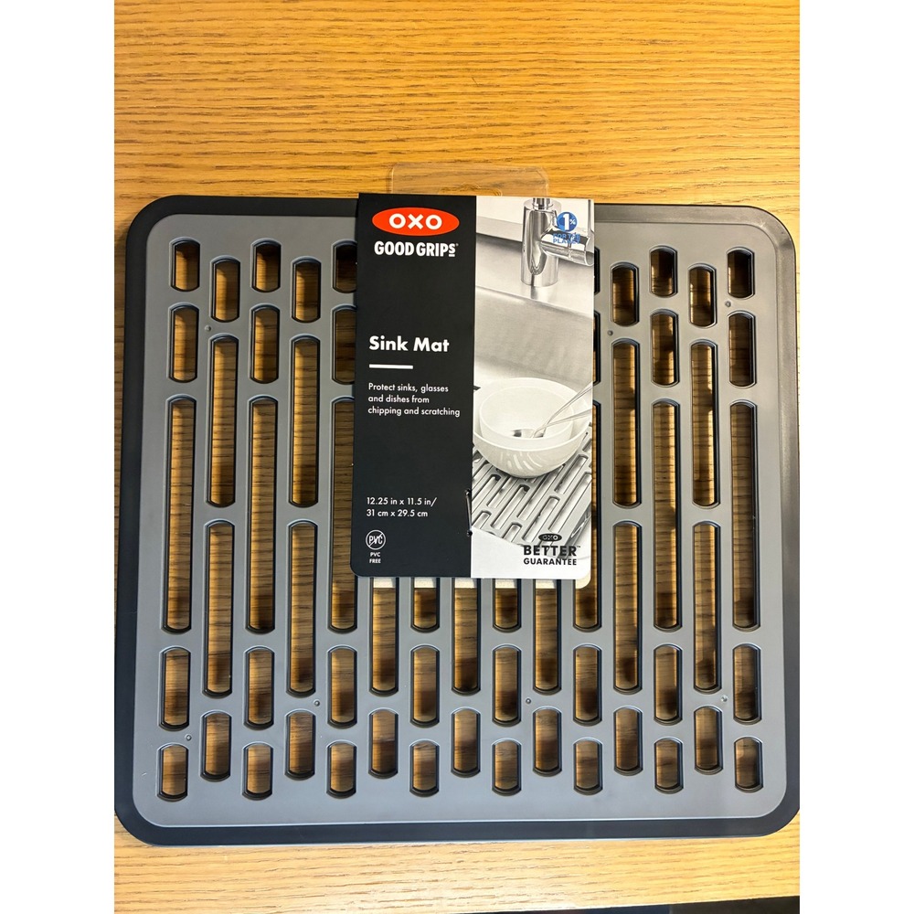 NWT OXO Good Grips Sink Mat Gray Black 12.25 x 11.5 Non-Slip - Picture 2 of 4